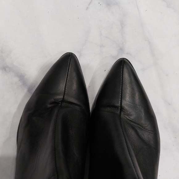 ASOS Black Faux Leather Zip Up Pointed Toe Booties Size 10 - Picture 2 of 7